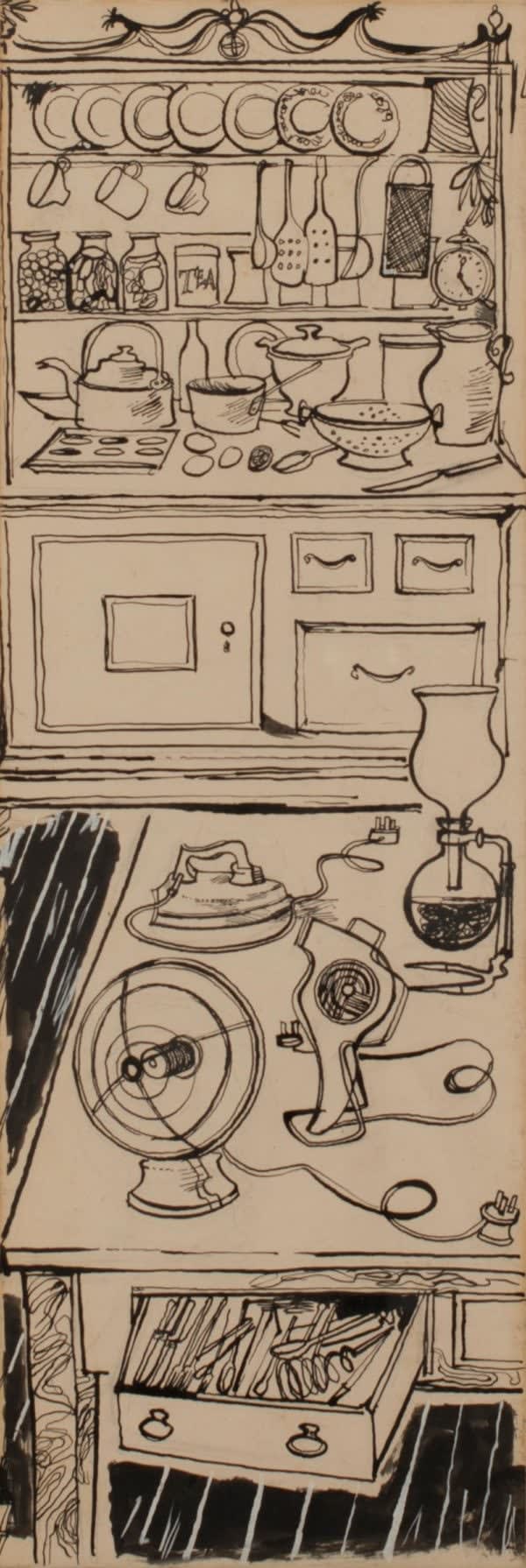 John Minton, Kitchen (probably an illustration for Elizabeth David)