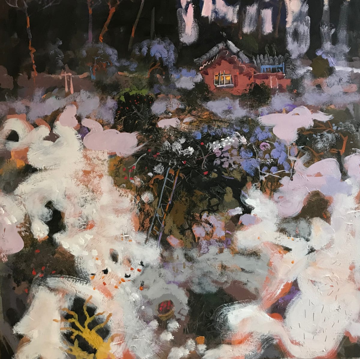 Peter Lloyd-Jones, Early Snow Coombe Hill Orchard, 2019